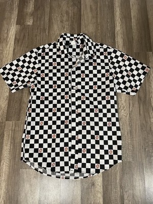 Odd Future Checker DONUT Shirt Button Down White Black Mens S OFWGKTA Rare GOLF