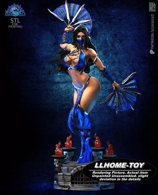 Kitana MK9 fan 30CM Tall 3d Print Model Unpainted Garage Kit Statue Figure