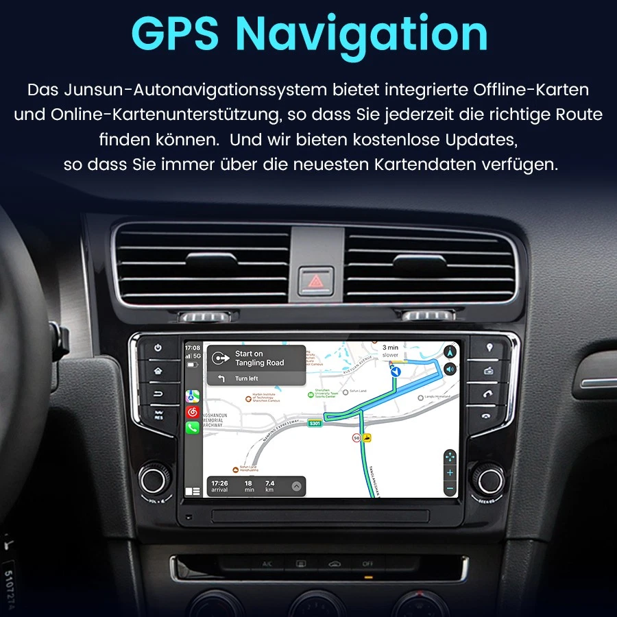 WIFI Für VW Golf VII MK7 2013-2017 Autoradio CarPlay Android 14 2+32G GPS SAT BT - Bild 4 von 4
