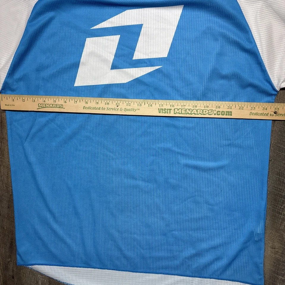 Camiseta deportiva de malla One Industries Atom Icon Motocross MTX talla XL blanca azul púrpura nueva sin etiquetas Foto 3 de 4