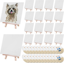 120 Pcs Painting Set with Easels Includes 12 Wood Easels 24 Painting Canvas 72 N