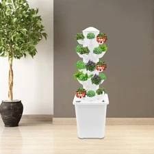 25-Plant Vertical Tower Garden System Hydroponic Growing Kit Gardening Mechanism