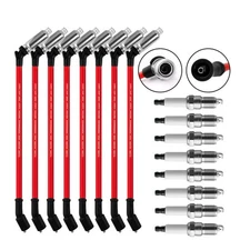 High Performance 8x Spark Plugs and 8x Wires Set for Chevy GMC 4.8L 5.3L 6.0L V8