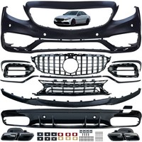 Sport Bodykit StoßStange Diffusor Grill Passt FüR Mercedes C-Klasse W205 14-18
