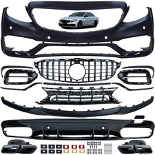 Sport Bodykit Sto&szlig;stange Diffusor Grill passt f&uuml;r Mercedes C-Klasse W205 14-18