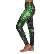 Spooky Green Artistic Leggings, Fashion Leggings, Unique Workout Leggings, ... 