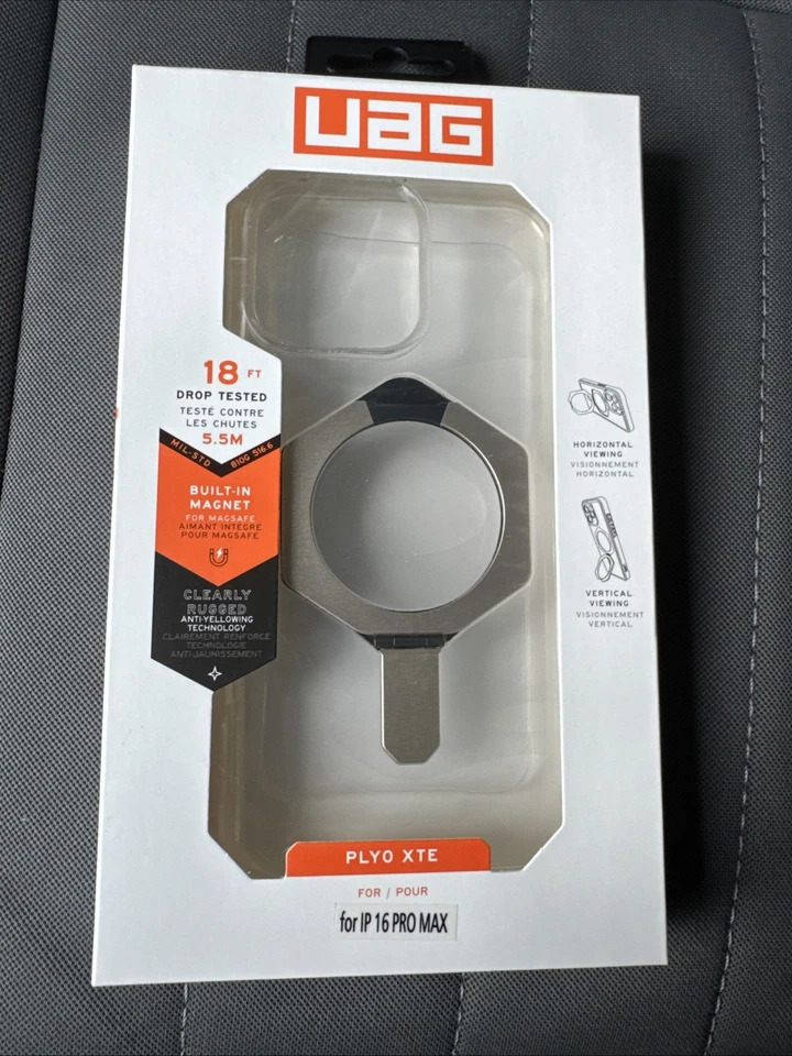 Nueva Funda UAG Plasma XTE para iPhone 16 MagSafe con Soporte Transparente/Titanio Foto 2 de 4