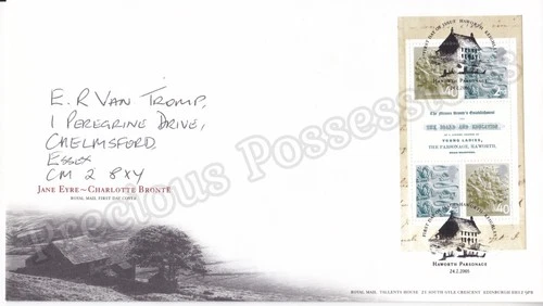 GB FDC FIRST DAY COVER 2005 PRESTIGE STAMP BOOKLET DX34 BRONTE SISTERS PANE 2