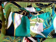 ELIE TAHARI NWT SIZE S PALAZZO WIDE LEG SILKY POLYESTER TROPICAL PRINT POCKT 88