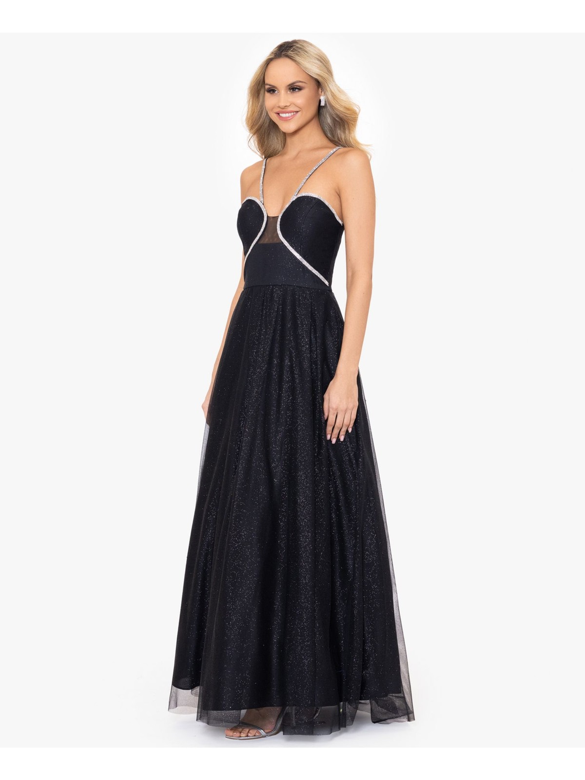 BLONDIE NITES Womens Spaghetti Strap Full-Length Prom Gown Dress