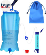 Gravity Water Filter, Portable Gravity-Fed Water Purifier with 3L Bag, Tree Stra