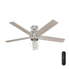 Hunter Fan 52 in Casual Brushed Nickel Indoor Ceiling Fan with Light and Remote