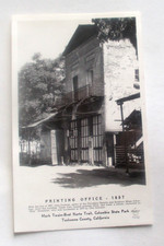 Vntg 1940s RPPC of PRINTING OFFICE 1857 Mark Twain-Bret Harte Trail, Toulumme Ca
