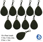 Carp Fishing Weight Leads with Swivel 1.1oz - 3.0oz Lead Flat Pear 10 Pack.