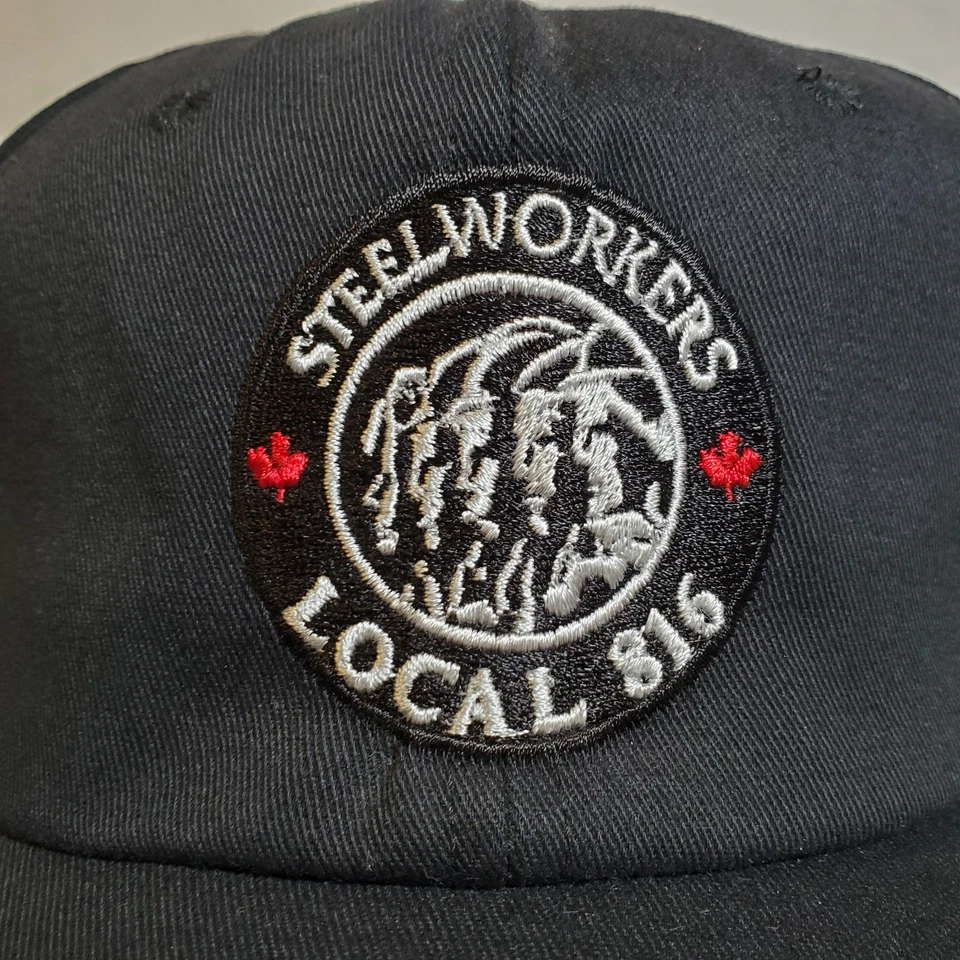 Винтажная шляпа 90-х годов местных сталелитейщиков 816 сделано в Канаде с ремешком - Изображение 4 из 4