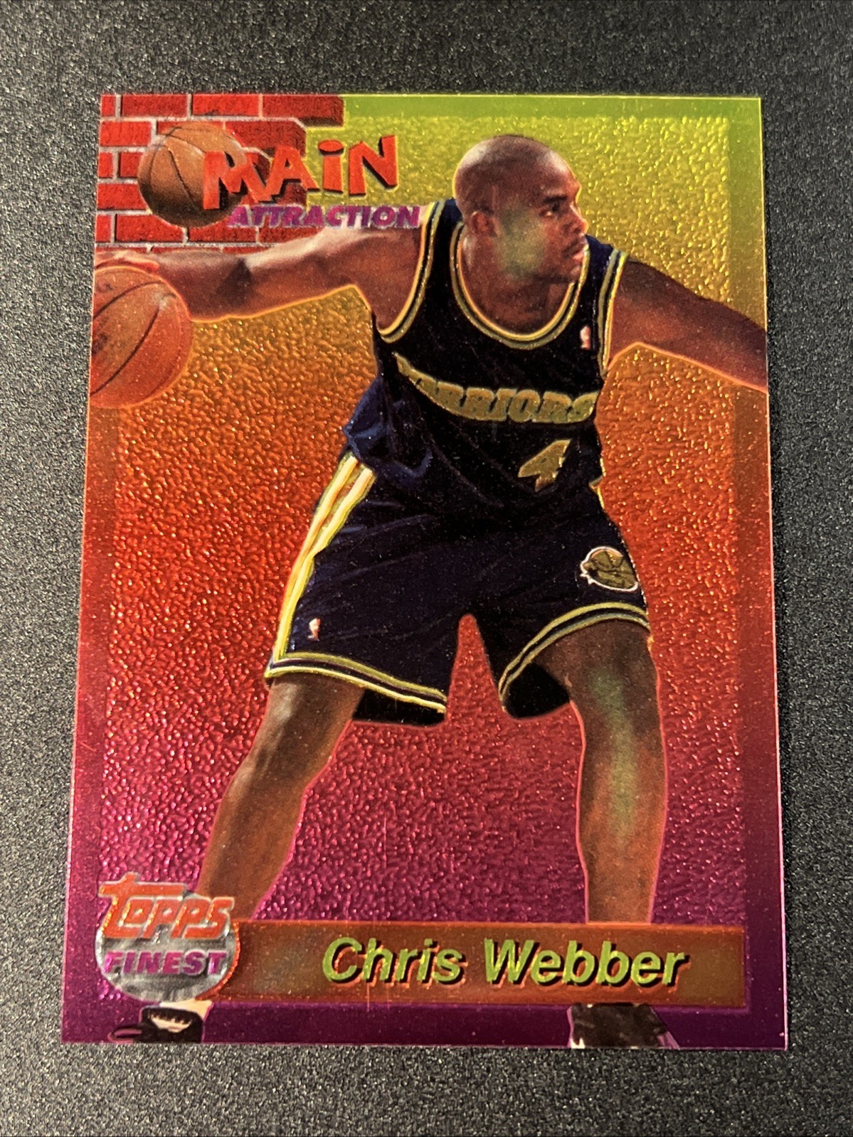 Chris Webber 1993-94 Topps Finest Main Attraction Rookie RC #9 Warriors