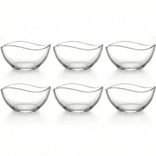 6er Set Glasschalen 310 ml Welle Dessertschalen Müslischalen Salatschalen Modern