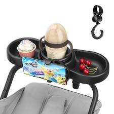 Universal Stroller Snack Tray, 4 in 1 Stroller Tray Attachment with Cups Phon...