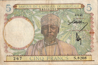 France West Africa 5 francs 6 3 1941