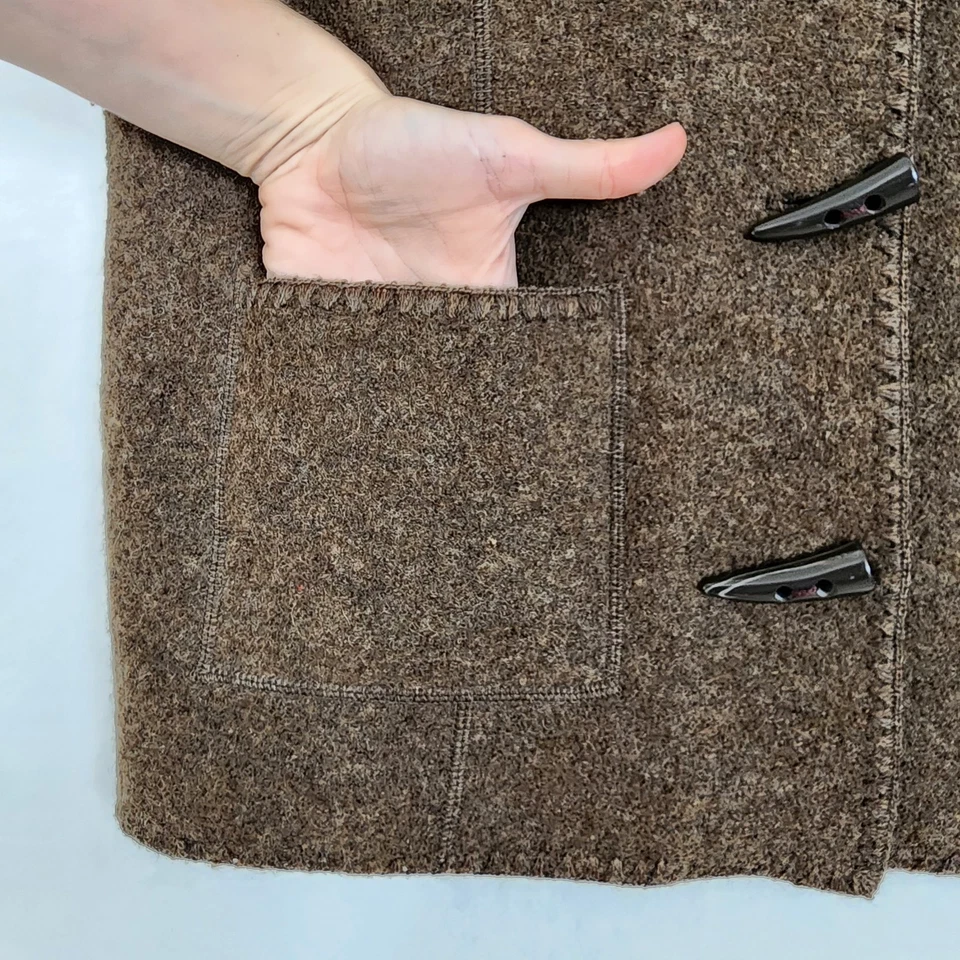 VTG Ruby Rd 100% Wool Brown Claw Toggle Closure Artsy Cottage Chic Layering Sz L - Image 3 of 4