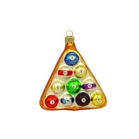 Haberland Christbaumschmuck,-Kugel - Billarddreieck Weiss Matt Bunt 8Cm
