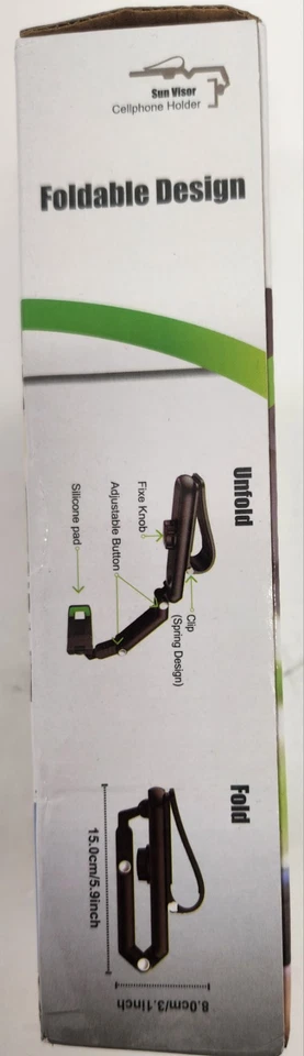 2x Soporte para teléfono con clip para visera solar para automóvil, base de montaje para visera compatible con teléfono celular Foto 2 de 4