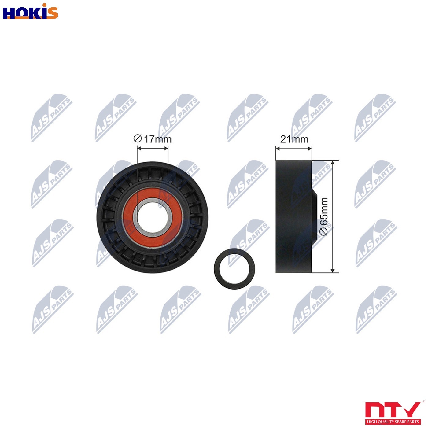 N.T.Y. RNK-VV-014.NTY Tensioner Pulley, V-ribbed belt for FORD,VOLVO - Image 2