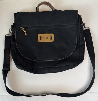 Vintage Y2K Esprit Rough & Ready Tote Backpack Messenger Bag Black W/ Strap