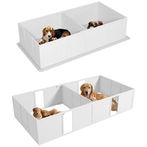 PawHut Whelping Box for Dogs and Puppies w/ Waterproof Pee Pad for Dogs