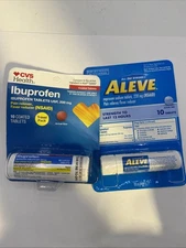 (2) Ibuprofen & Aleve Tablets 10 Coated Tablets Travel Pack Exp 01/31/2026