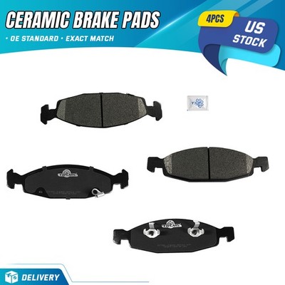 4PCS Front Disc Brake Pad for Jeep Grand Cherokee 1999-2002 w/ATE/Teves Calipers
