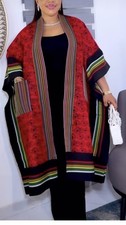 African Print Ankara Aso oke Kimono Style Jacket One Size Fits All.