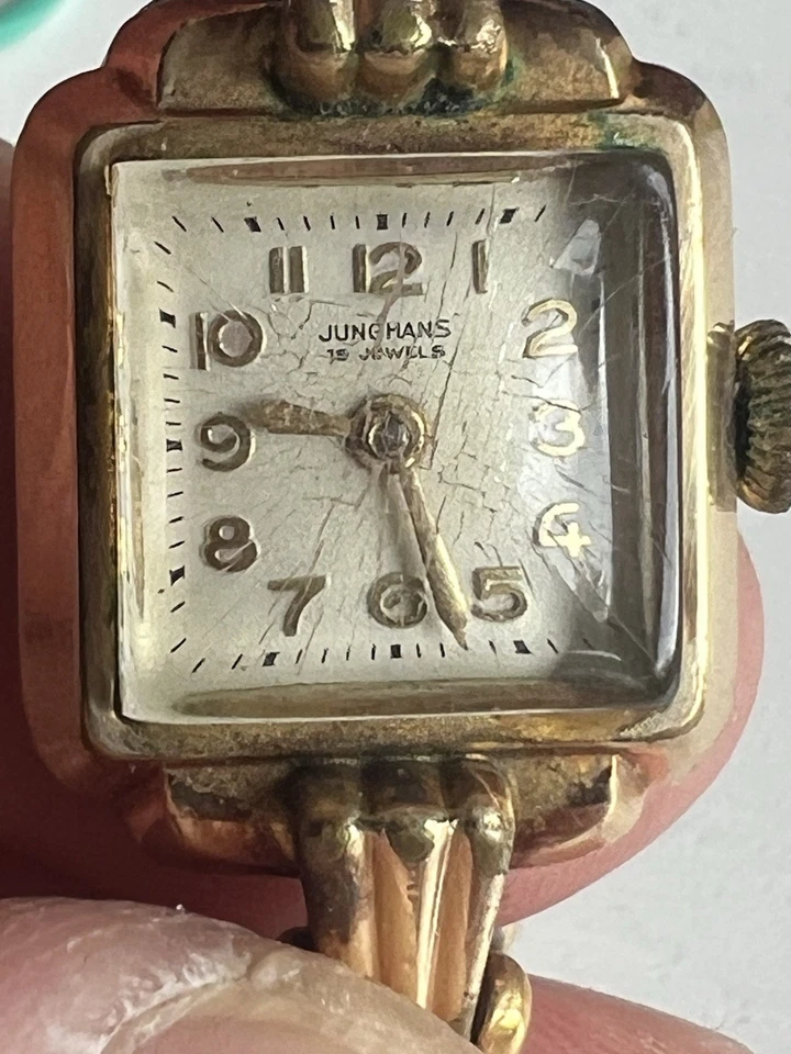 Junghans Walzgold Double 15 Jewels - Vintage Damen - Handaufzug - Werk läuft - Bild 2 von 4