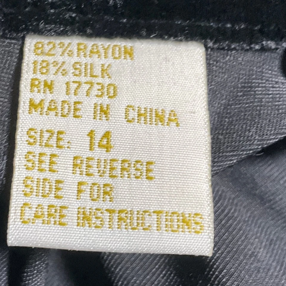 Maxi Falda Merona Terciopelo Negra Para Mujer Talla 14 Mezcla Seda Elegante Formal De Colección Foto 4 de 4