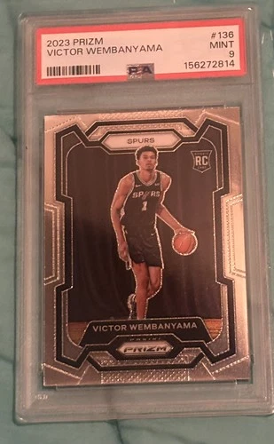 2023 PANINI PRIZM #136 VICTOR WEMBANYAMA ROOKIE Rookie Card Base PSA 9