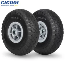 2-Pack 10 x 3.00-4 Flat Free Tire & Wheel for Cosco Hand Trucks Trolley Carts