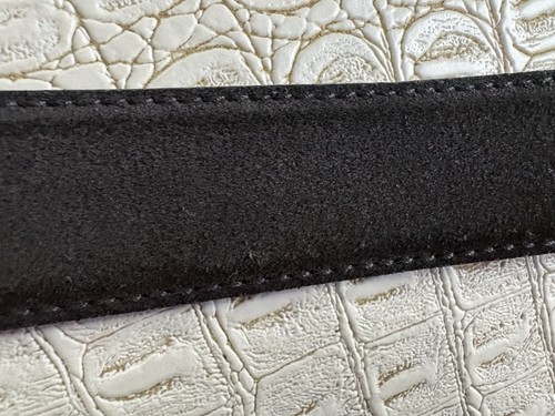 Vintage Bruno Magli Gürtel Herren 36-37 schwarz Wildleder Leder Italy signiert silberne Schnalle - Bild 10 von 20
