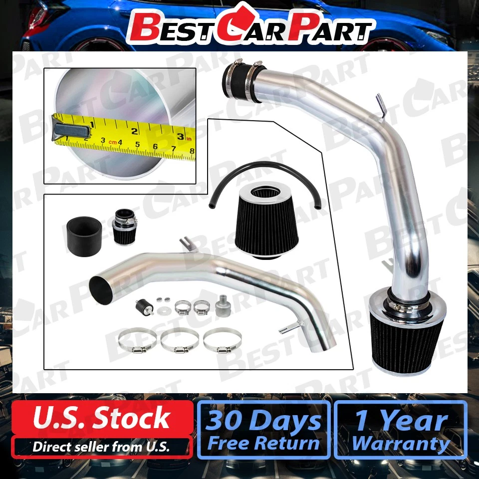 BCP NEGRO 99-05 VW Golf Jetta GTi 1.8T 2.0L Kit de inducción de admisión de aire frío + filtro Foto 2 de 4