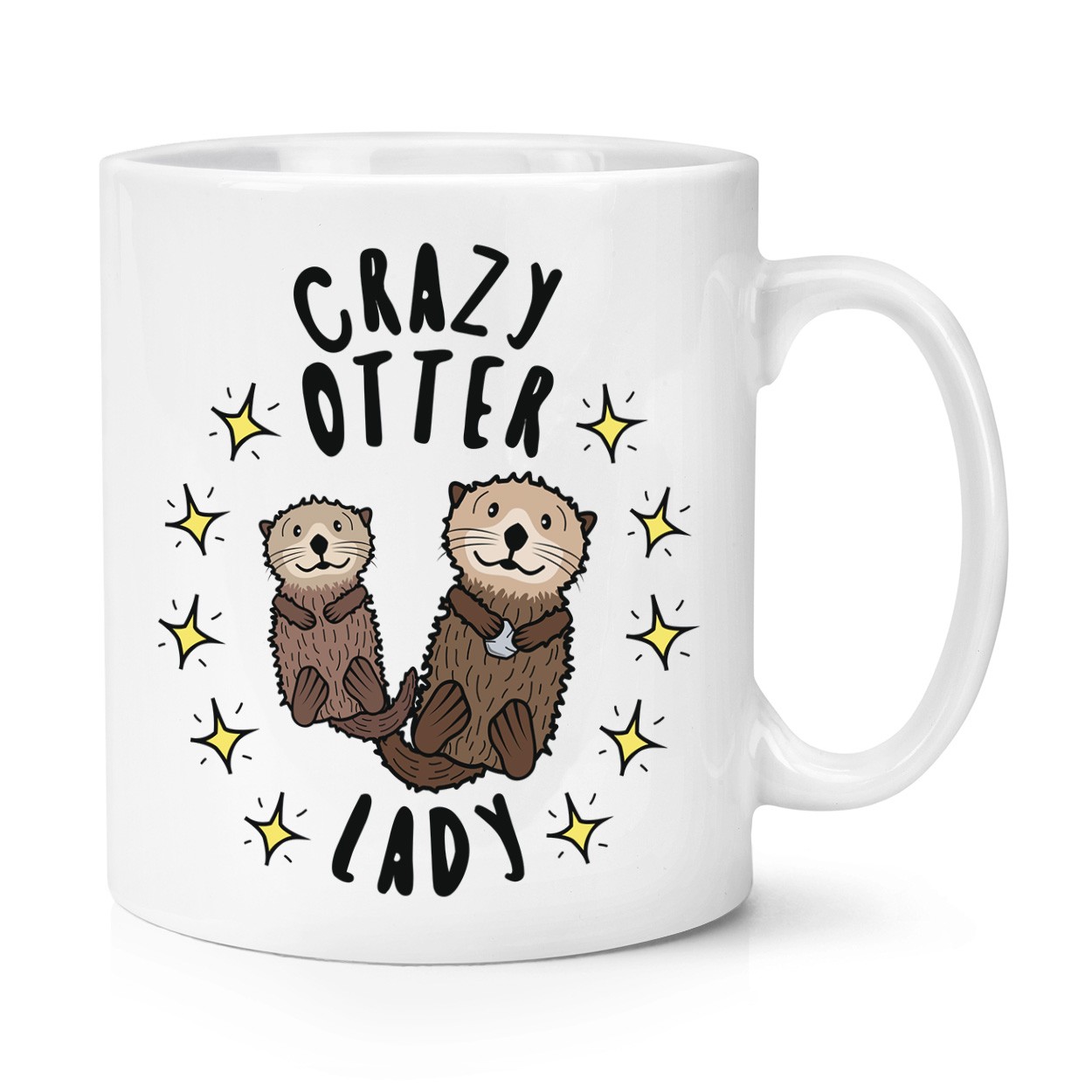 Crazy Otter Lady Stars 10oz Mug Cup Funny Animal