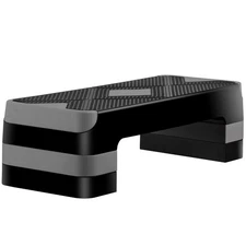 Adjustable 27" Aerobic Step Exercise Non-Slip Platform Stepper 4" - 8" Grey