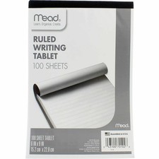 6 Pack Mead Ruled Wtiting Tablet, 100 Ct