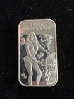 1oz .999 Silver Art Bar - Crown Mint Holiday Beauties Happy Valentine's Day NUDE