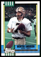 Morten Andersen 1990 Topps #245 Saints NFL READ FREE SHIPPING AutographDen
