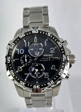 SEIKO SOLAR CHRONOGRAPH UOMO ACCIAIO INOX IMPERMEABILE 100M QUADRANTE BLU 
