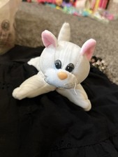 Pound Purries White Cat Plush Vintage Pound Puppies Kitty W/ Red Collar Patch