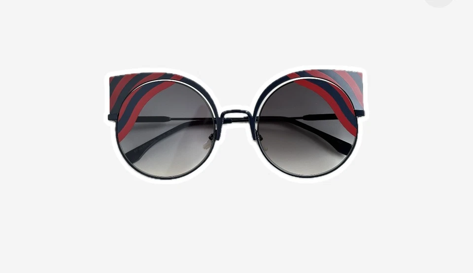 Очки солнцезащитные Fendi FF0215/S, матовые темно-синие красные - серые градиентные линзы - Изображение 2 из 4