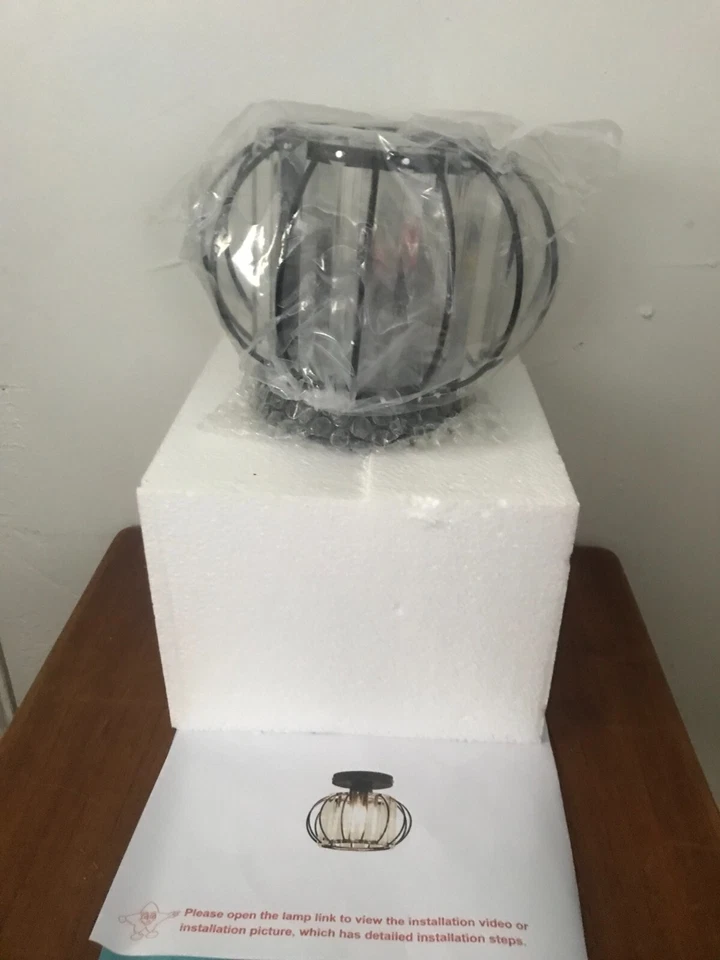 NOVA Luminária Pingente de Teto de Cristal Home Decorators Mercer Montagem Semi Lavada - Imagem 3 de 4