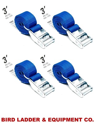 (Qty 4) Levelok TieGrrr TGR-3 - 3' Buckle Strap 250 lb. Rating - Cargo Tie Down