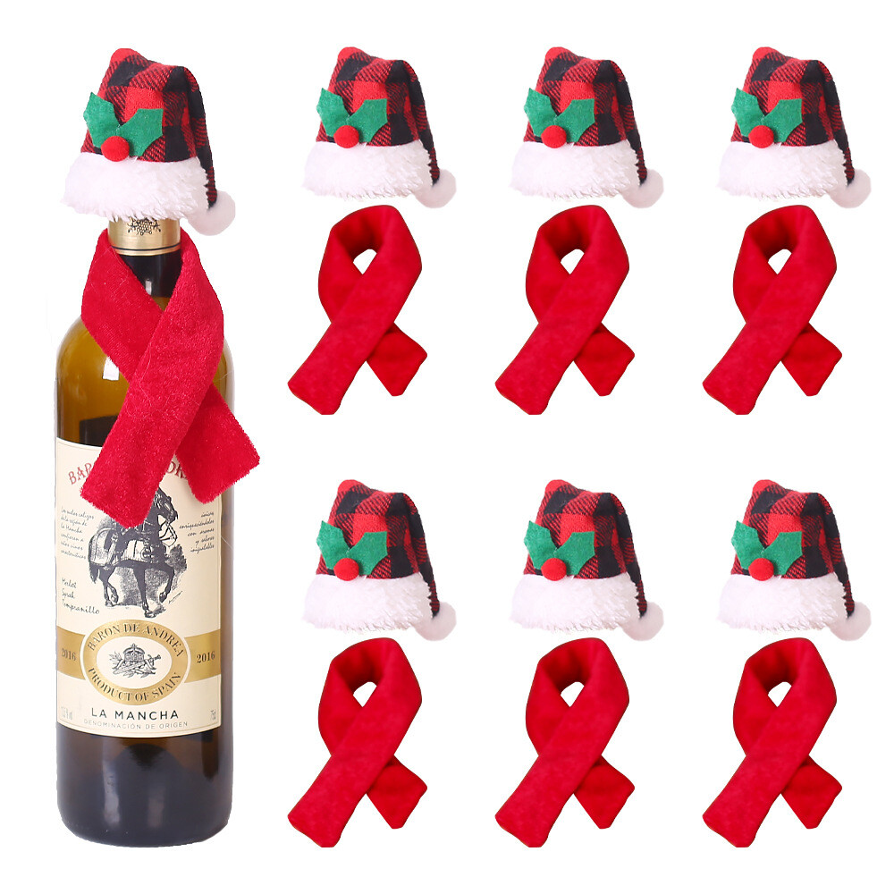 Christmas Wine Bottle Cover Decorations Gift Santa Dinner Party Table