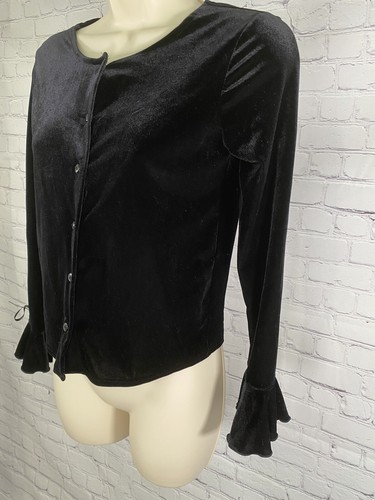 Circo Girls Black Juniors Flutter Sleeve Button Up Sweater Cardigan L 10/12 - Picture 3 of 9